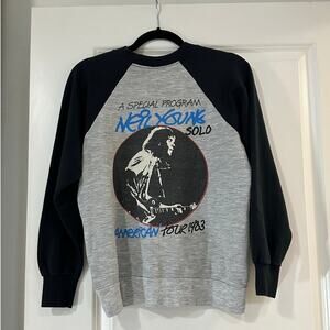 Vintage Neil Young Solo American Tour 1983 Crewneck